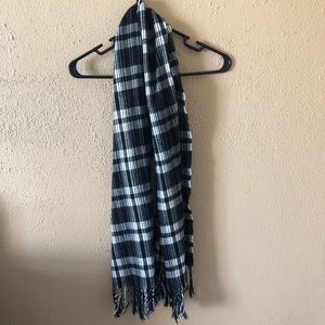 Black and White Plaid Scarf